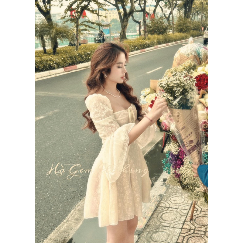 Đầm ren tay loe bigsize 55kg-95kg