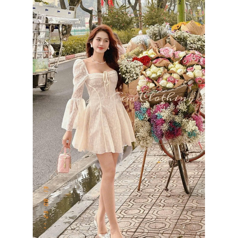 Đầm ren tay loe bigsize 55kg-95kg