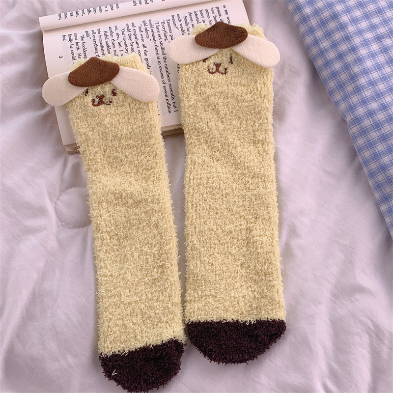 TLB30 Tất len bông tất lông cừu KUROMI tông trắng xanh dương