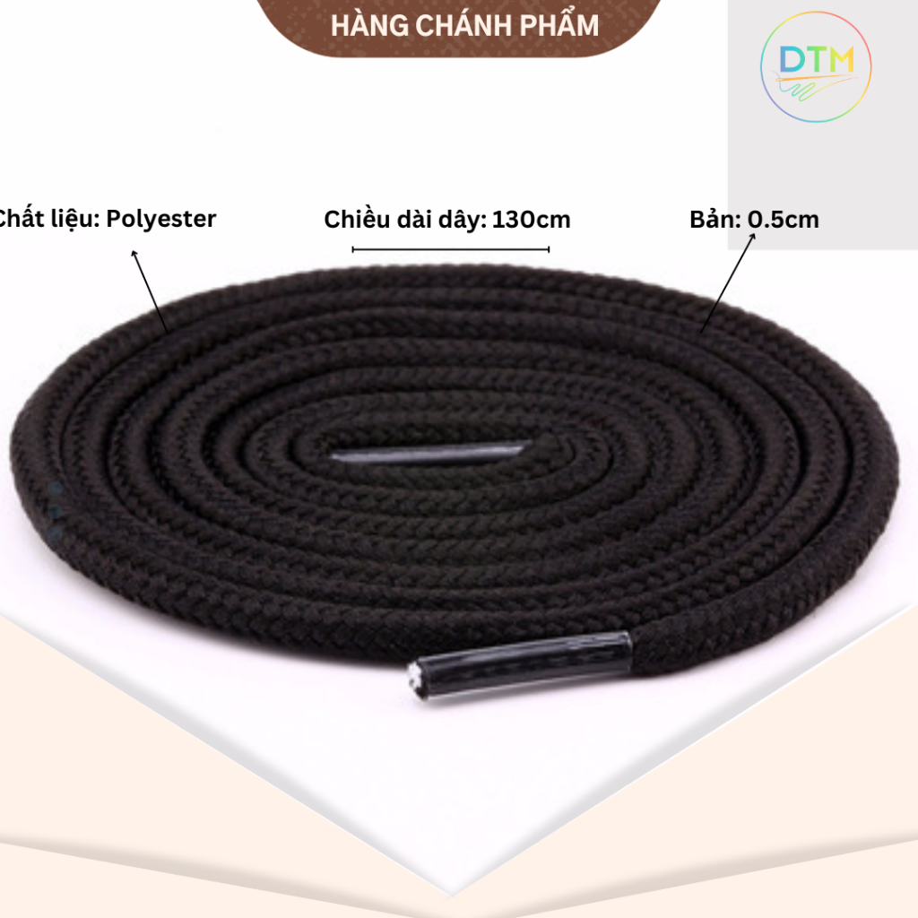 Dây áo hoodie, dây tròn đầu keo, chất liệu Polyester, bản 0.5cm, dài 1m3