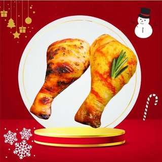 GẤU BÔNG HÌNH ĐÙI GÀ 3D SIÊU THẬT 2 SIZE