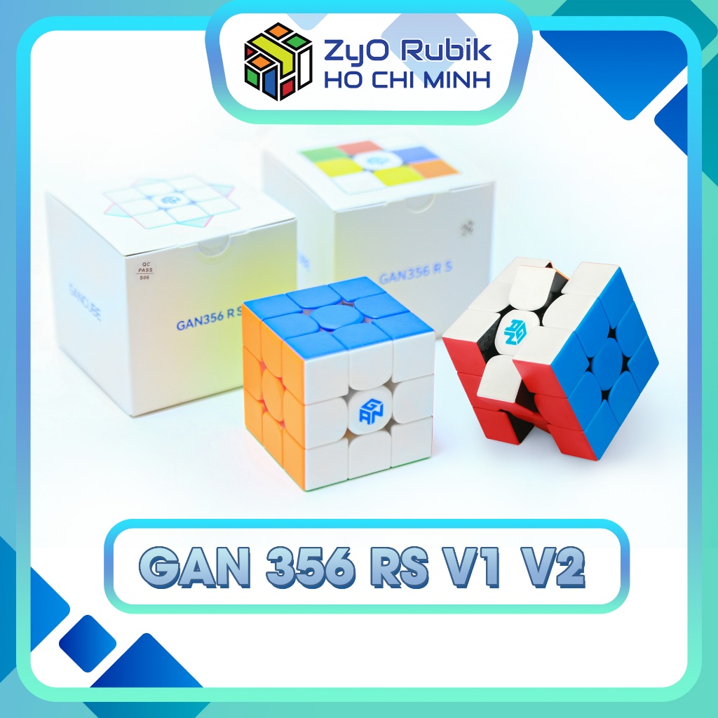 Rubik Gan 356 RS Stickerless GAN RS v1/v2 3x3 Cube - Rubic 3 Tầng Cao Cấp 356 RS - Zyo Rubik Hồ Chí Minh