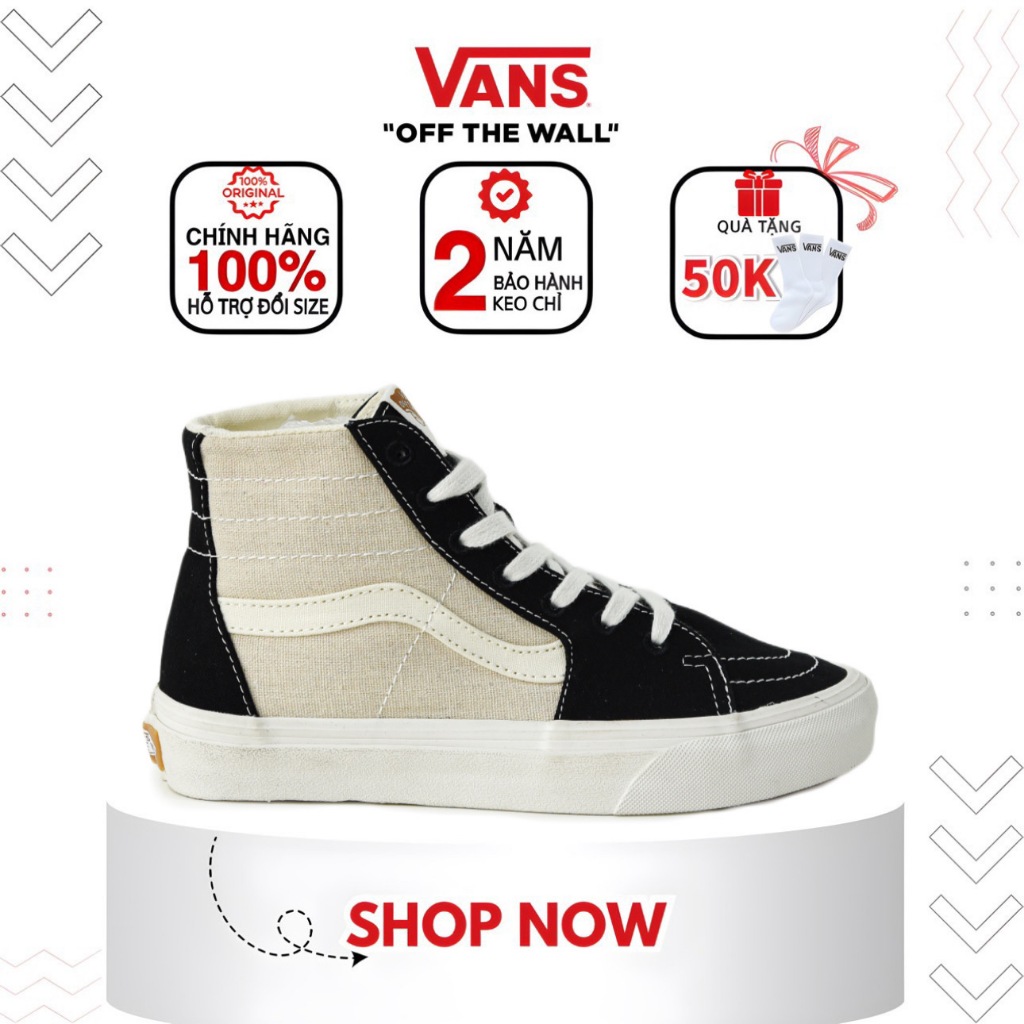 Vans chính hãng, vans sk8 hi tapered chuẩn full box cho nam nữ