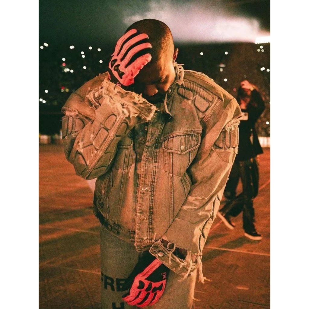 👑👑-Áo Khoác Denim Jacket Y.eezy Gap Padded Boxy  Blue,Áo khoác bò YZ cao cấp