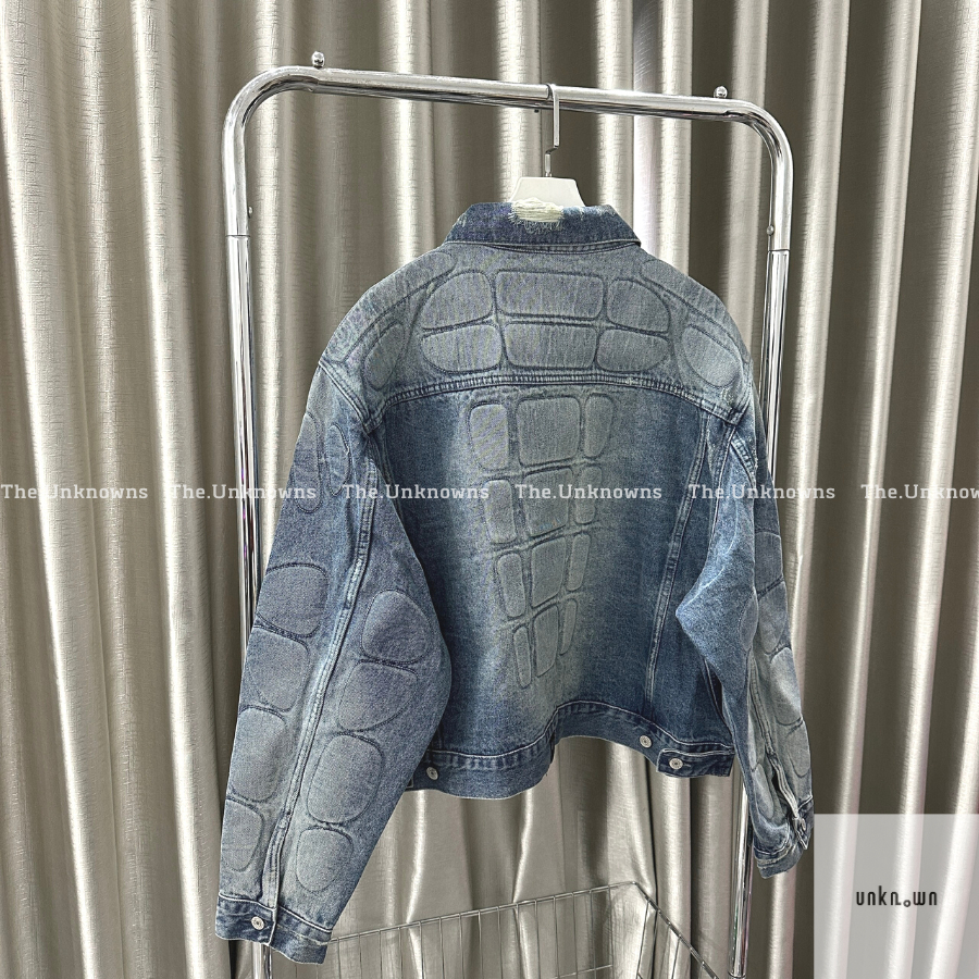 👑👑-Áo Khoác Denim Jacket Y.eezy Gap Padded Boxy  Blue,Áo khoác bò YZ cao cấp