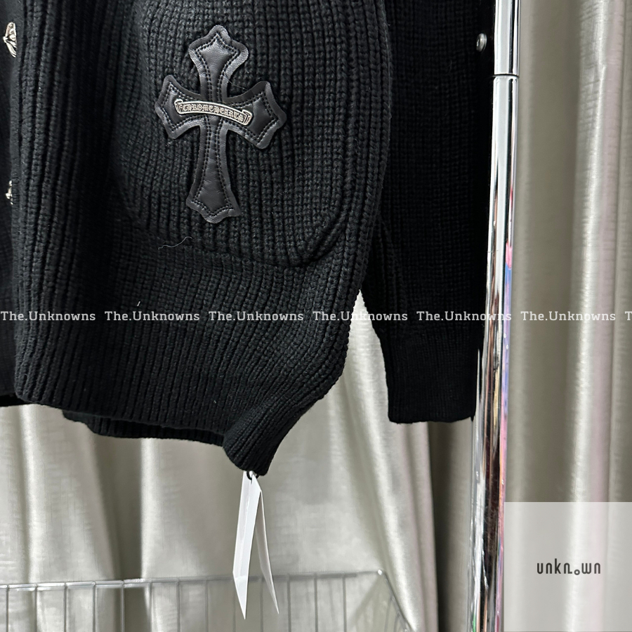 👑👑-Áo Cadigan Sweater Chr0me Heart Logo da SS23,Áo Len Cadiga CH Len Đan dày dặn unisex cao cấp