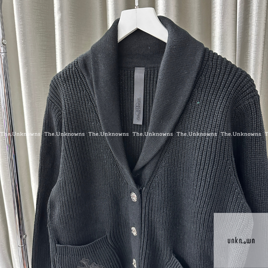 👑👑-Áo Cadigan Sweater Chr0me Heart Logo da SS23,Áo Len Cadiga CH Len Đan dày dặn unisex cao cấp