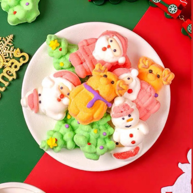 Kẹo Dẻo Bông Đường Noel, Kẹo Bông Gòn Trang Trí Giáng Sinh, Kẹo Marshmallow Cây Thông Tiệm Ăn Vặt Thuỳ Bùi