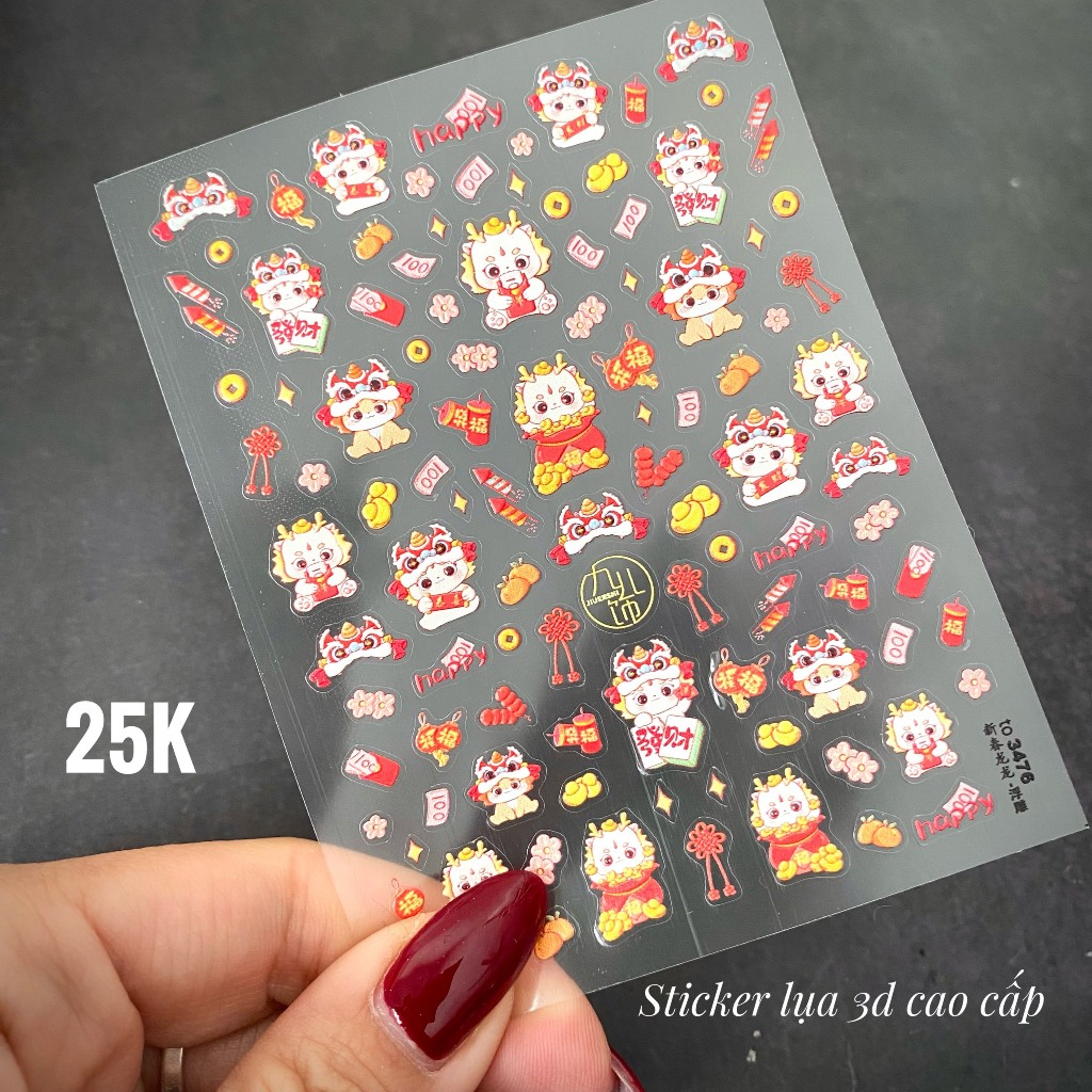 Sticker lụa noel-sticker lụa tết-sticker-sticker mới bảng 15-Đồ Nails Nhật Quyên