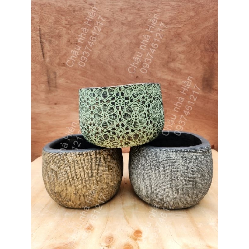 Chậu đất nung - chậu nồi nhỏ SƠN MÀU (wash màu)