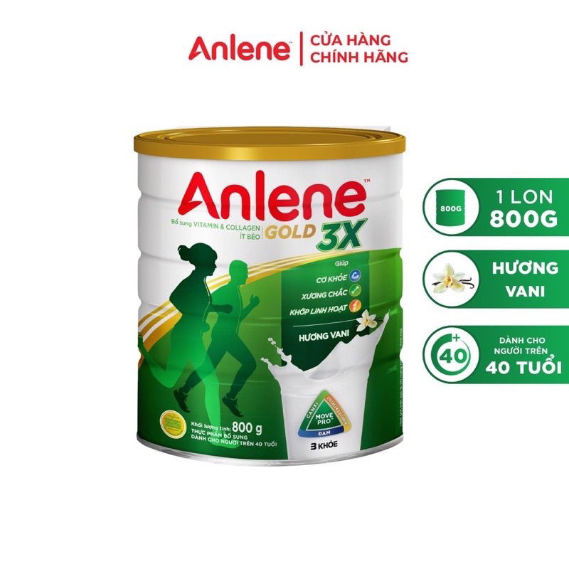 SỮA BỘT ANLENE GOLD 3X HƯƠNG VANI LON 800g-có ship hỏa tốc HCM