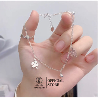  lắc chân đơn cỏ 4 lá mix chuông bạc ta HHJ 