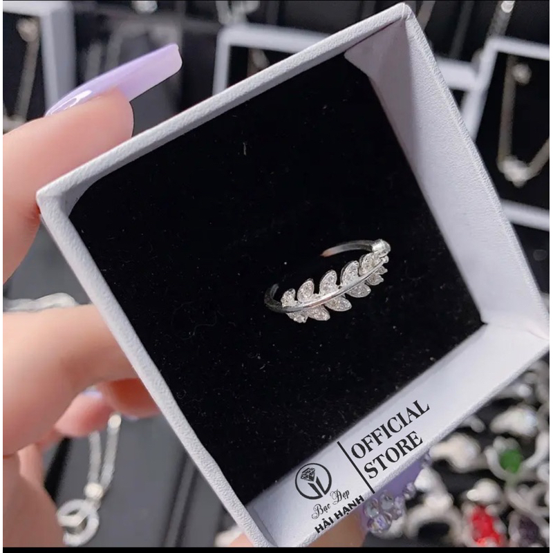 nhẫn lá bạc ta freesz HHJ