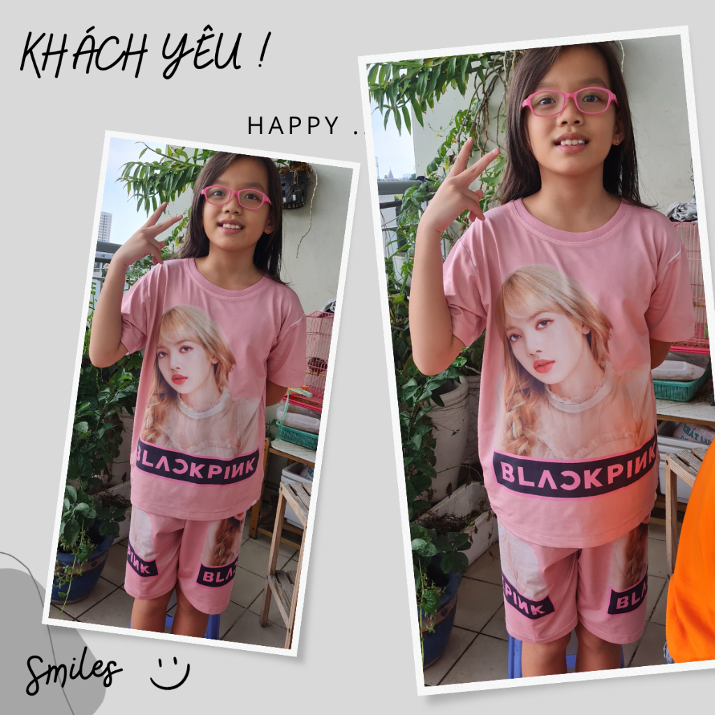 Đồ bộ bé gái in hình Blackpink, bộ thun lạnh trẻ em chất đẹp, thấm hút mồ hôi size từ 10kg đến 60kg