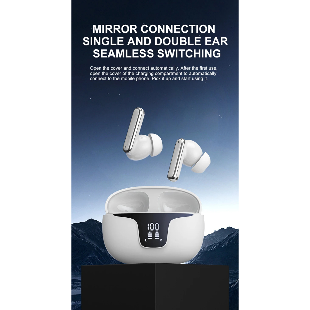Tai Nghe Bluetooth Y19 | Pin 12 Tiếng, ENS, ANS, TWS, Bluetooth 5.3 | Không Dây, Âm Thanh Vòm 9D, Chống Ồn Chủ Động