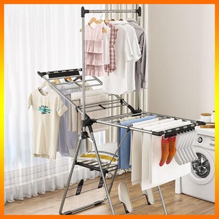  Lớn Size treo quần áo Đa chức năng thông minh gấp gọn sào sào phơi đồ móc nhôm treo quần áo cây phơi Quần áo xào treo đồ 