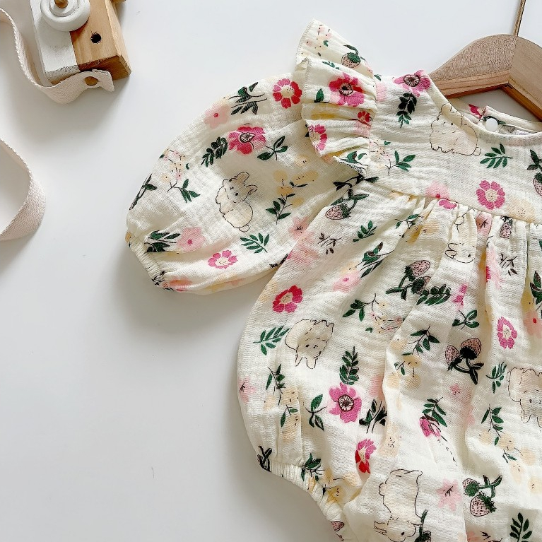 Bodysuit áo liền thân RIOKIDS, quần áo cho bé gái sơ sinh đầy tháng, thôi nôi, quà tặng BD151