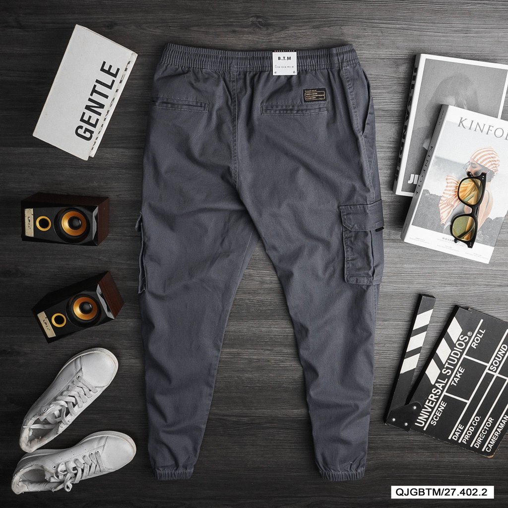 Quần jogger nam kaki cạp chun trơn bo gấu phong cách năng động trẻ trung