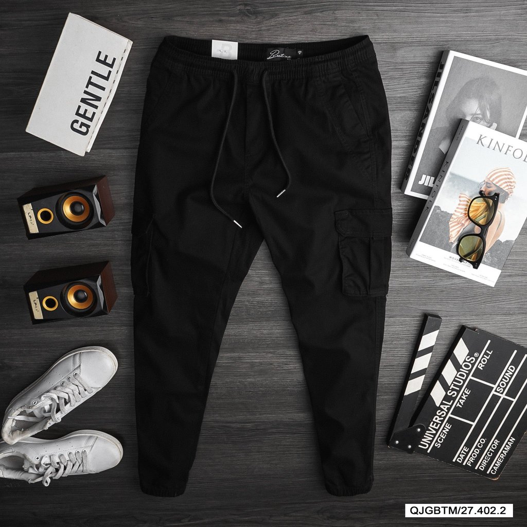 Quần jogger nam kaki cạp chun trơn bo gấu phong cách năng động trẻ trung