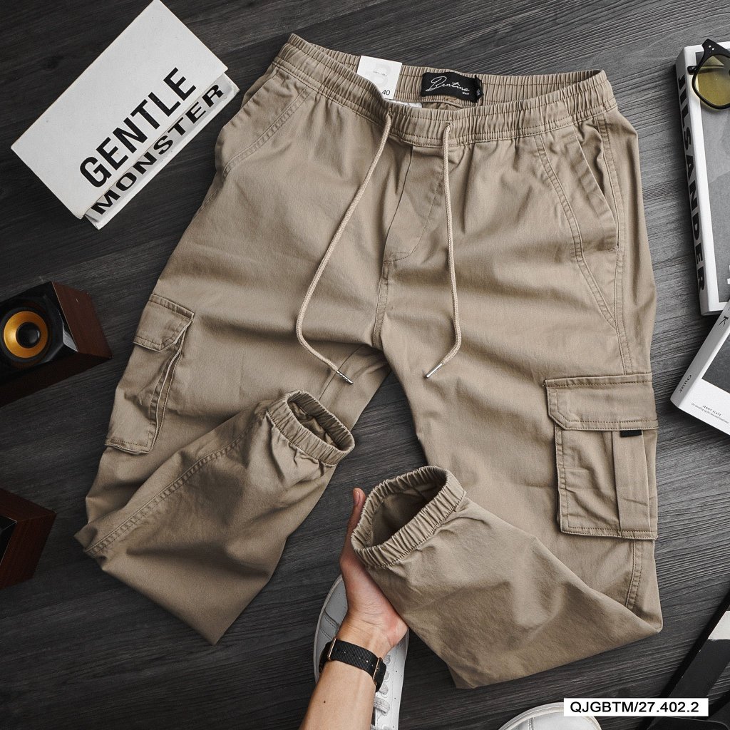 Quần jogger nam kaki cạp chun trơn bo gấu phong cách năng động trẻ trung