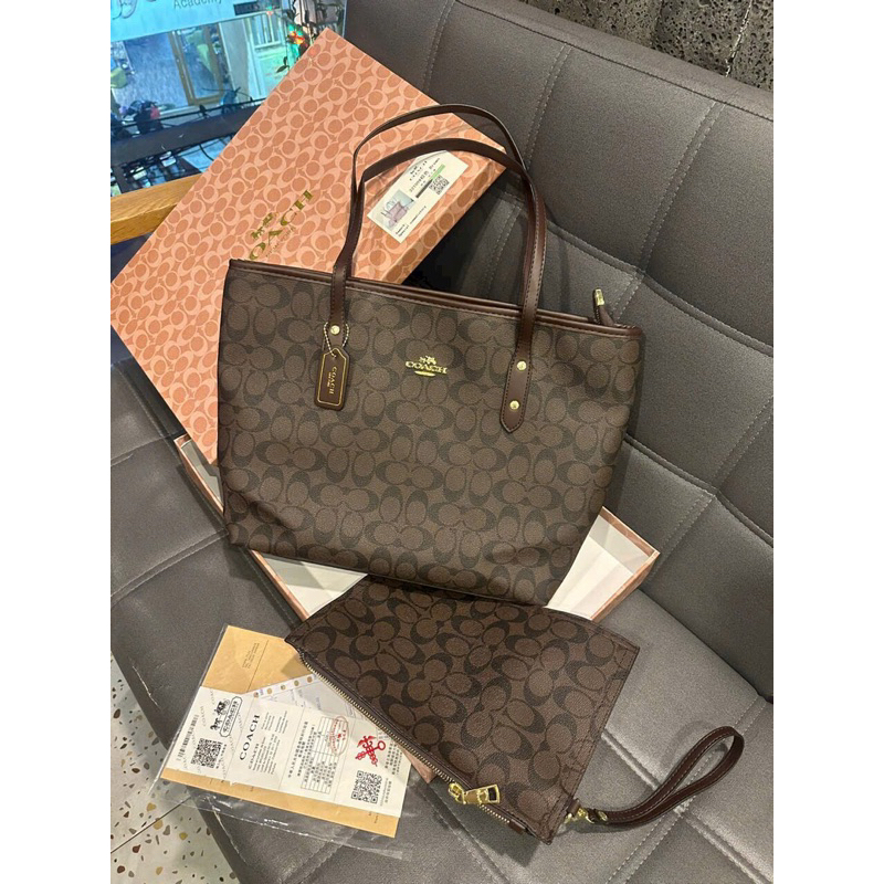 Túi Xách Túi Xách SÉT COACHh CITY TOTE  sz35. Không hộp. Hàng super, có logo mã cod