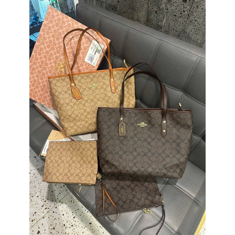 Túi Xách Túi Xách SÉT COACHh CITY TOTE  sz35. Không hộp. Hàng super, có logo mã cod