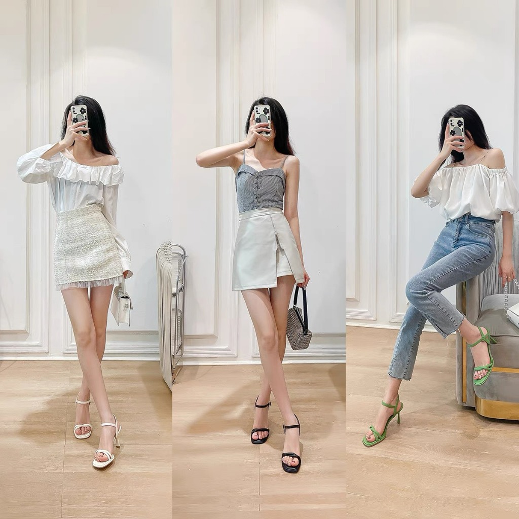 Sandnal cao gót dây chéo 7p mã 037 sam