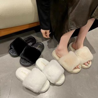 Dép lông đế thơm nữ, dép nữ mùa đông đế cao su đi trong nhà ngoài trời không thấm nước cao 3,5cm [Lù store] - DL01