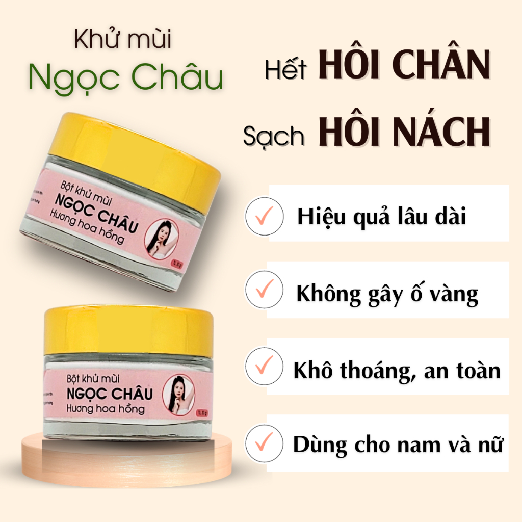 Bột Khử Mùi Hôi Nách Hôi Chân Ngọc Châu