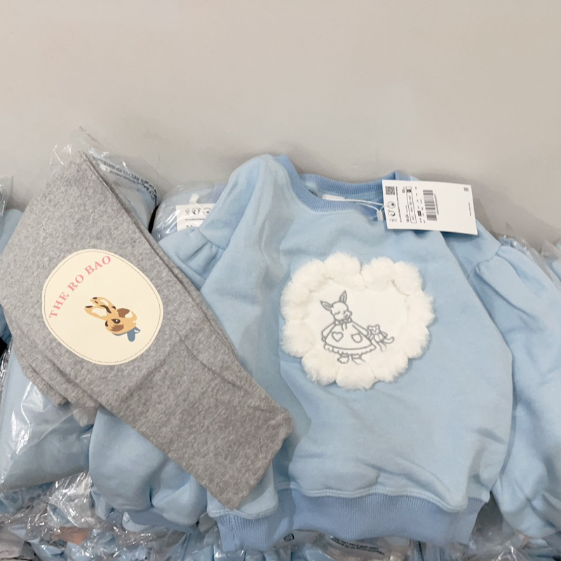 ✨MALINHKID✨BN083- Bộ nỉ xanh TIM BÔNG trẻ em VNXK
