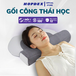 Gối Công Thái Học HOPDEX Hỗ Trợ Giảm Đau Cổ Vai Gáy Chống NGáy Thiết Kế Thích Hợp Cho Mọi Tư Thế Ngủ