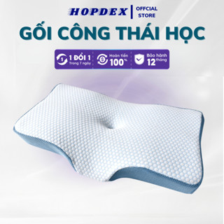 Gối Công Thái Học HOPDEX Hỗ Trợ Giảm Đau Cổ Vai Gáy Chống Ngáy Thiết Kế Thích Hợp Cho Mọi Tư Thế Ngủ