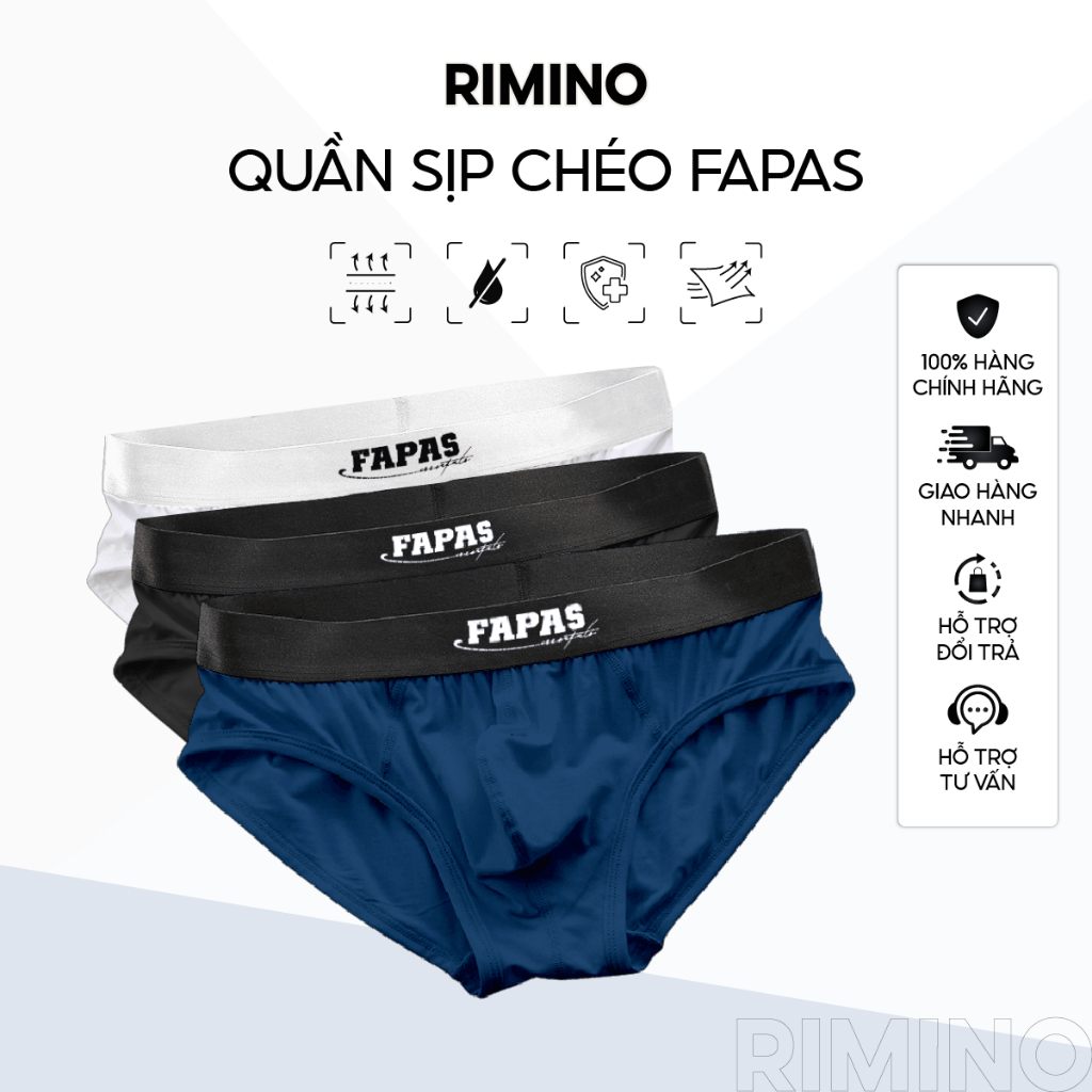 Quần lót nam, quần sịp tam giác Fapas thun lạnh co giãn, mềm mãi, kháng khuẩn
