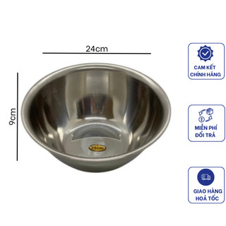 Bát inox rửa mặt, size 22cm - Haispa