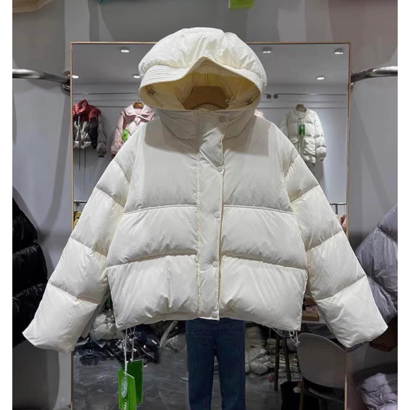 Áo khoác Phao Nữ có mũ đại Hàn Siêu Ấm , áo Phao dáng rộng