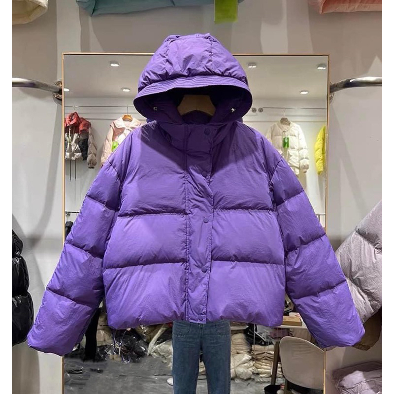 Áo khoác Phao Nữ có mũ đại Hàn Siêu Ấm , áo Phao dáng rộng