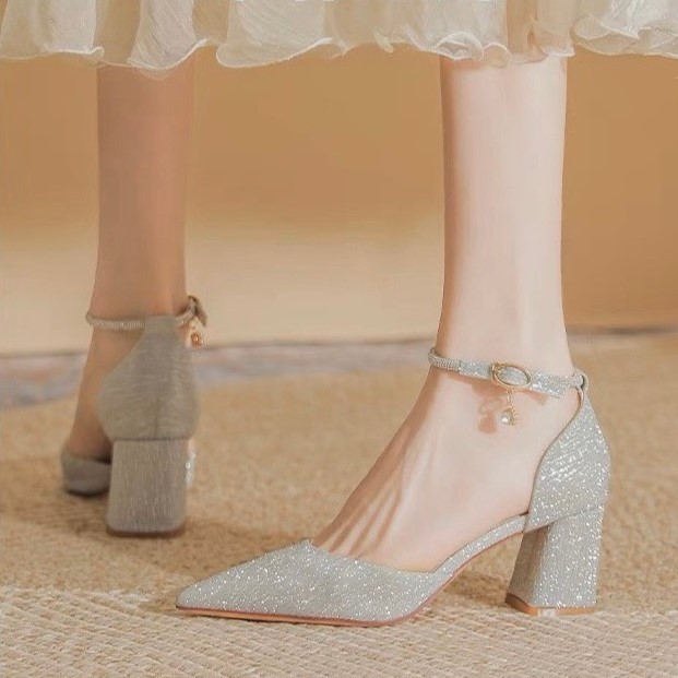 Giày cao gót ánh nhũ tôn sáng sang chảnh 5cm TTC24