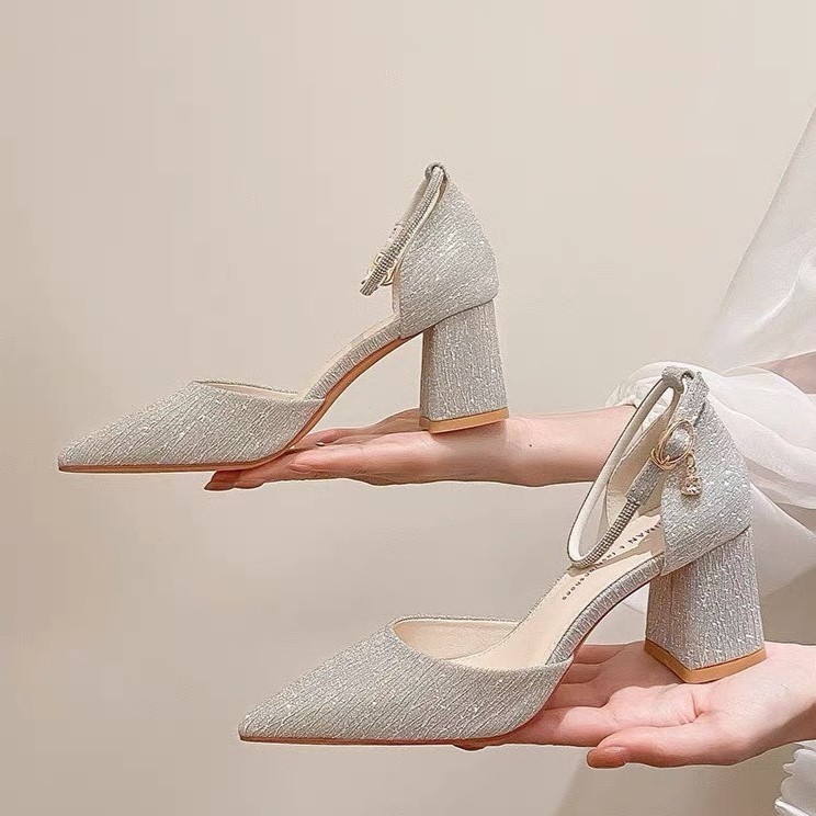 Giày cao gót ánh nhũ tôn sáng sang chảnh 5cm TTC24