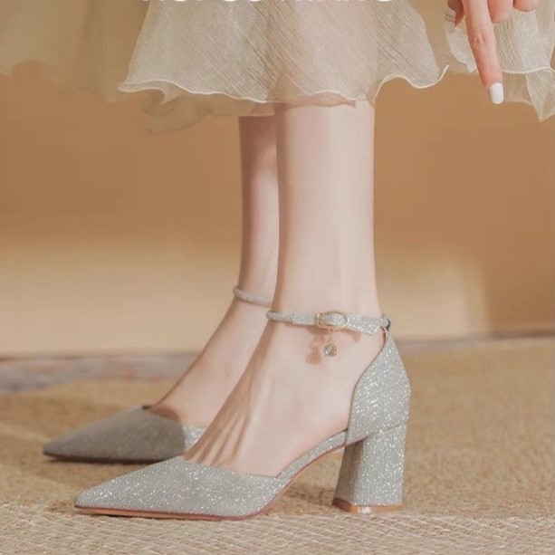 Giày cao gót ánh nhũ tôn sáng sang chảnh 5cm TTC24
