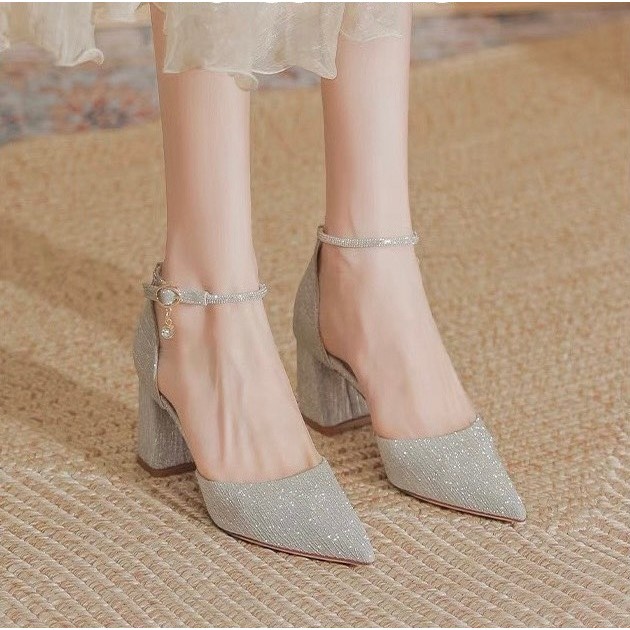 Giày cao gót ánh nhũ tôn sáng sang chảnh 5cm TTC24
