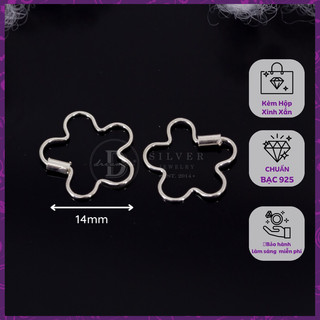 Bông tai nữ bạc 925 - bông tai khoen hình hoa 5 cánh dễ thương 1707btk ddreamer