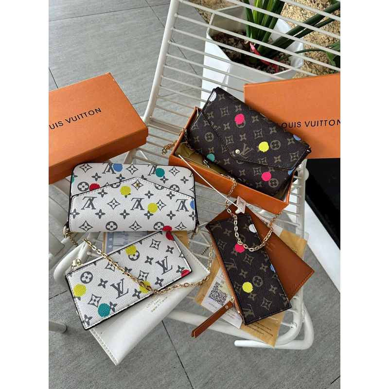 Túi Xách LVv Bì Thư 3in1 sz18 . Fullbox, bọc seal. Hàng super, có logo mã cod