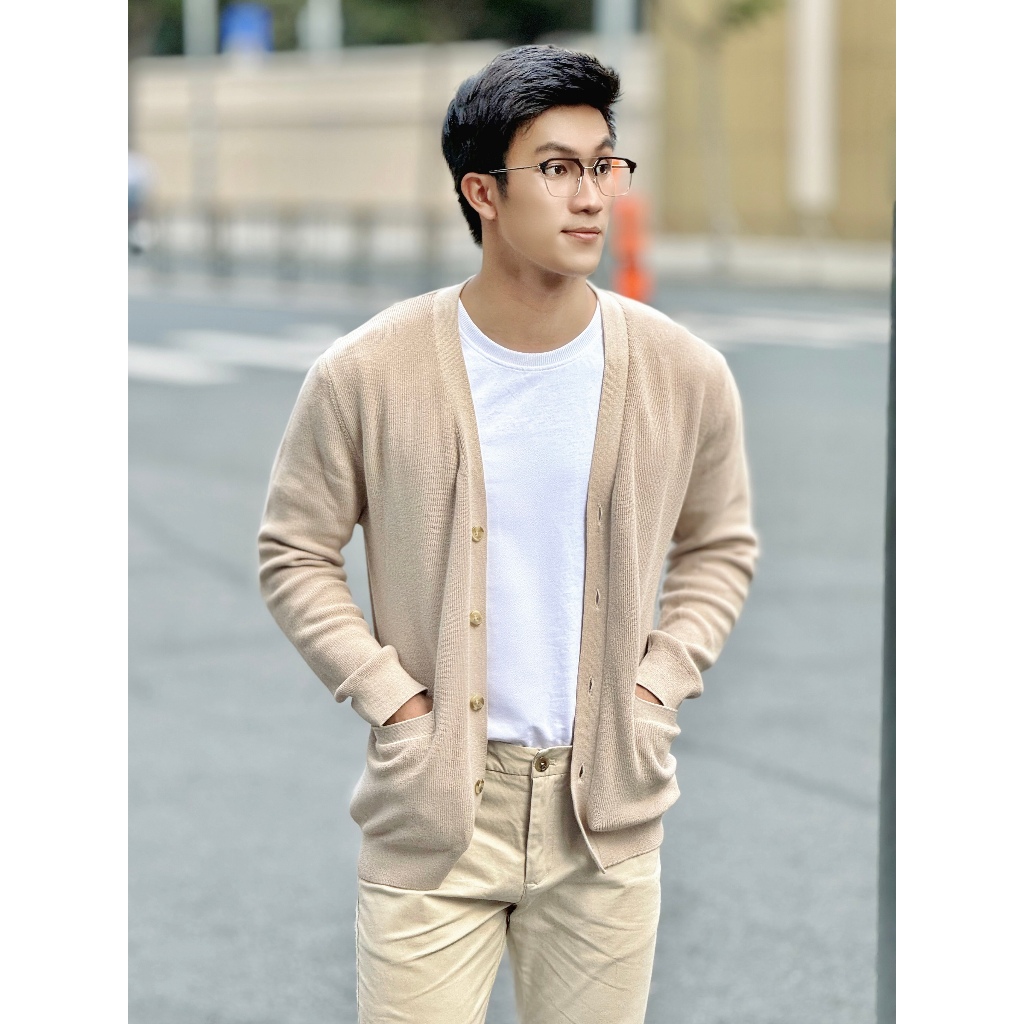 Áo khoác nam Cardigan GRAVAS vải Cottton dệt kim sang trọng, lịch lãm, chuẩn form - HUSSIO