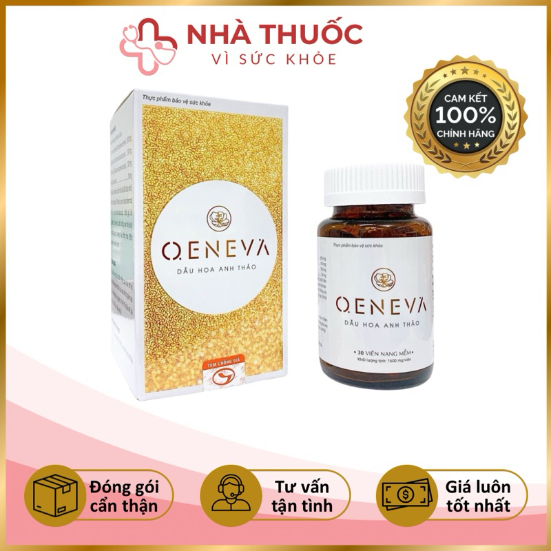 Dầu hoa anh thảo Oeneva - Hỗ trợ giúp cân bằng nội tiết, trẻ hóa da, ngăn ngừa lão hóa (Hộp 30 viên)