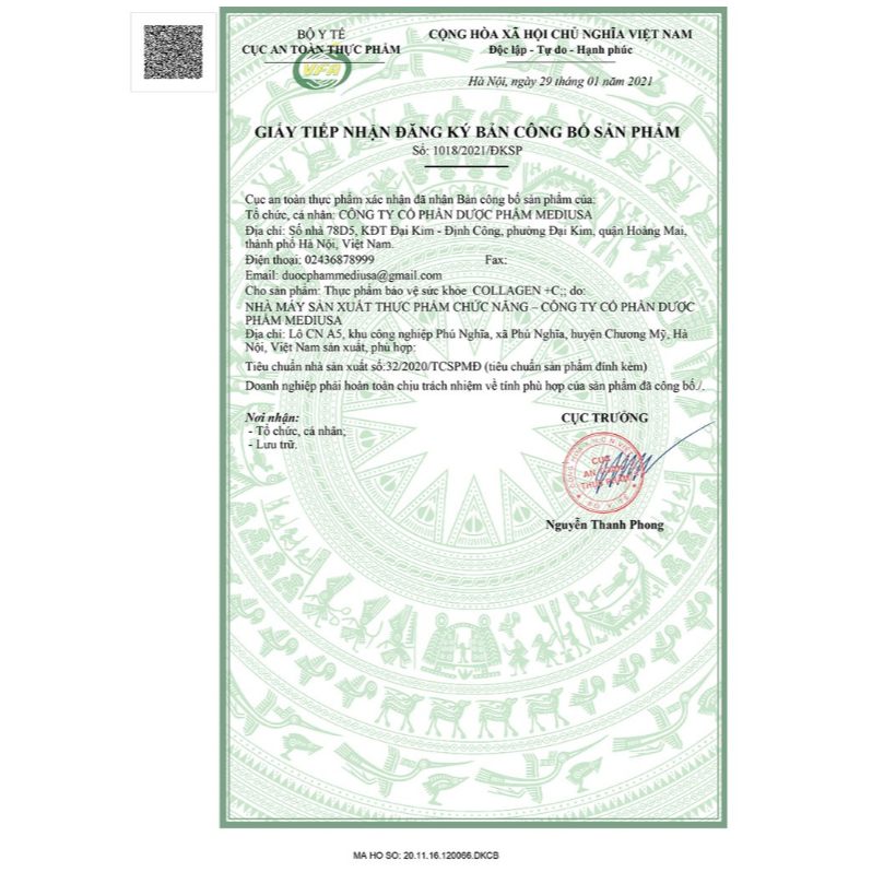 Collagen C 16000mg đẹp da, chống lão hóa, mờ thâm, trắng da Hộp 60 viên