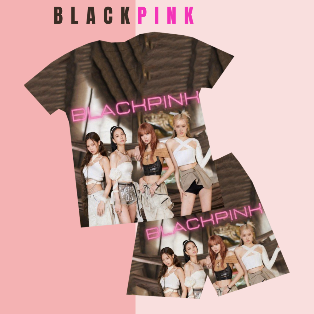 Bộ thun lạnh ngắn cổ tròn BlackPink, đồ bộ mặc nhà Black Pink cho bé gái, có size 10kg - 60kg