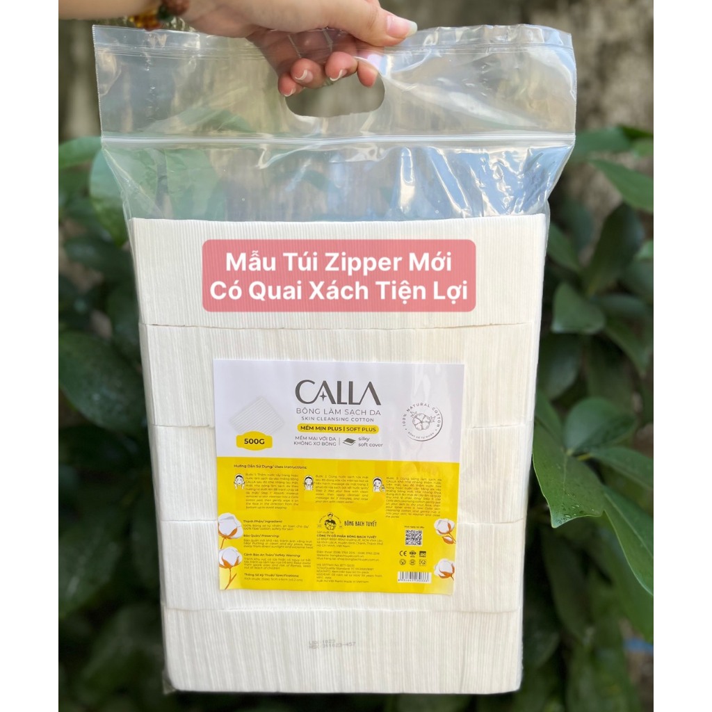 Bông Tẩy Trang Bề Mặt Mịn gói 500gr chính hãng Bông Bạch Tuyết size 5x6 - Bông Tẩy Trang Cotton Bề Mặt Mịn KOTTON BEAUTY