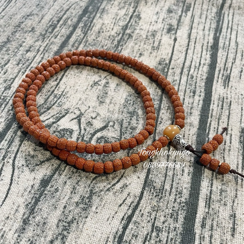 Vòng tay bồ đề kim cang phật giáo 108 rudraksha Dưỡng Bơ