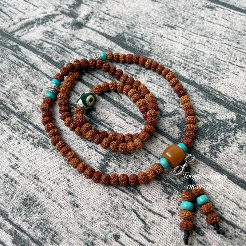 Vòng tay bồ đề kim cang phật giáo 108 rudraksha Dưỡng Bơ