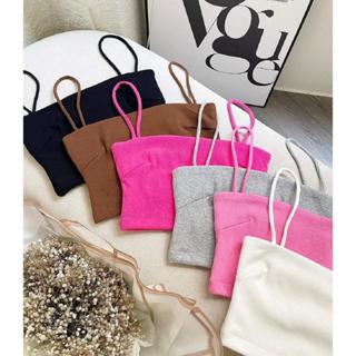 Áo ống quây ngực hai dây siêu co giãn may hai lớp dây cuộn trong gam màu cơ bản dễ phối đố